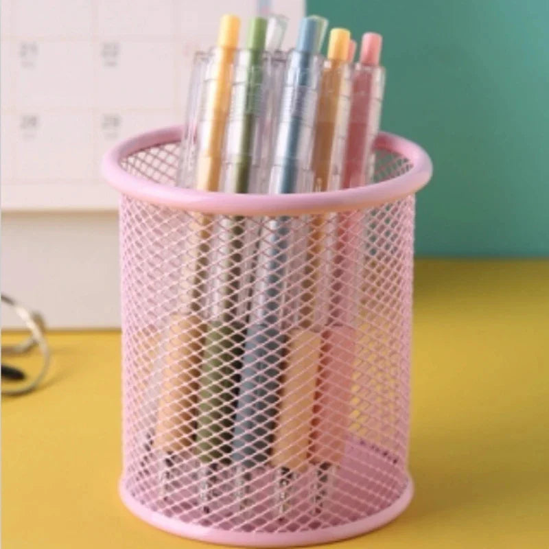 Metal Mesh Pencil Holder – Square Office Desk Organizer for Pens, Markers & Stationery