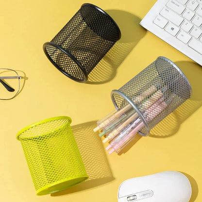 Metal Mesh Pencil Holder – Square Office Desk Organizer for Pens, Markers & Stationery