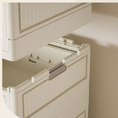 Foldable Storage Wardrobe with 2 Cabinets & 1 Drawer