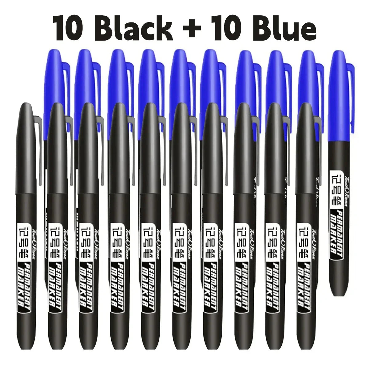 6PCs/Set Permanent Marker Pen Fine Point Waterproof Markers Thin Nib Crude Nib Black Blue Red Ink 1.5mm Fine Color Marker Pens