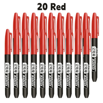 6PCs/Set Permanent Marker Pen Fine Point Waterproof Markers Thin Nib Crude Nib Black Blue Red Ink 1.5mm Fine Color Marker Pens