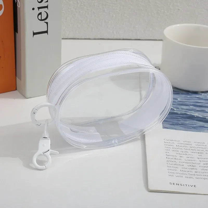 Transparent Storage Bags Keychain Data Line Coin Toys Organizer Case Thicken Clear Wallet Keyring Car Key Holder Jewelry Gifts