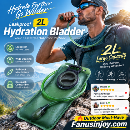 🔥50% Surprise Discount！🏕️Hydrate anytime, anywhere！💦2L Hydration Bladder with Quick-Release Tube
