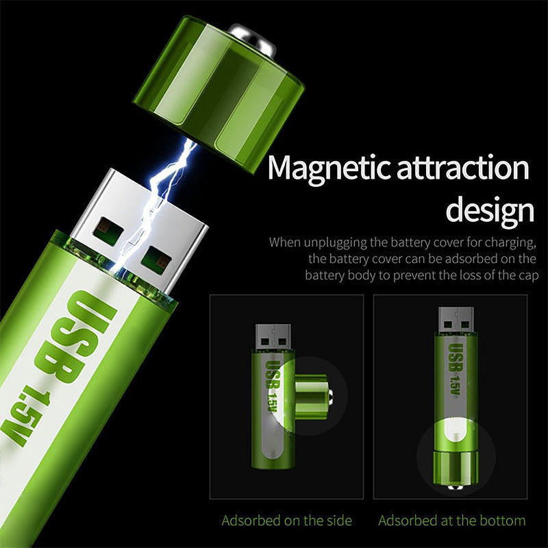🔋💥Lithium AA Rechargeable Batteries with USB Port - Constant 1.5V Output, Long Lasting Power (1000+ Cycles)♻️