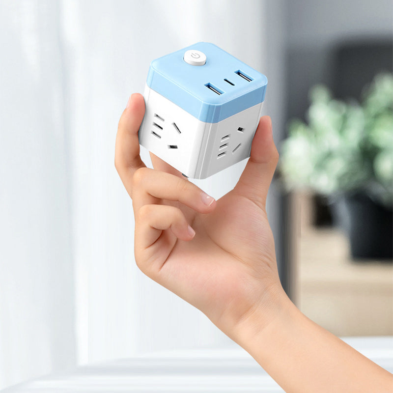 2-in-1 Cube Socket LED Night Lamp