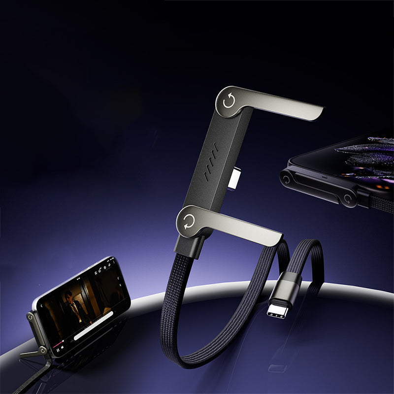 ⚡2-in-1 Invisible Holder Charger Cable – 240W Fast Charging Cord with Built-In Phone Stand
