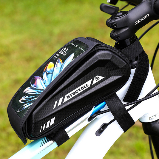 ⏳Time-Limited Special⏰Waterproof Bike Top Tube Bag – Hard-Shell Phone Holder for MTB & Road Bikes🚴📲