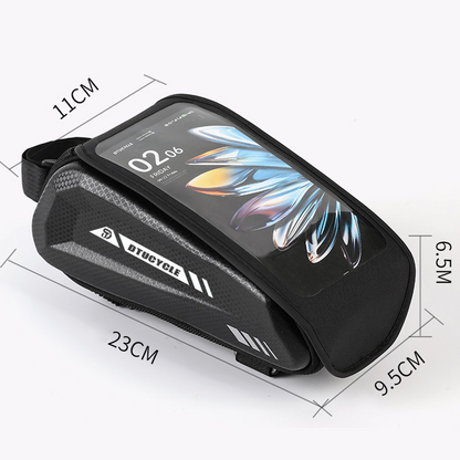 ⏳Time-Limited Special⏰Waterproof Bike Top Tube Bag – Hard-Shell Phone Holder for MTB & Road Bikes🚴📲