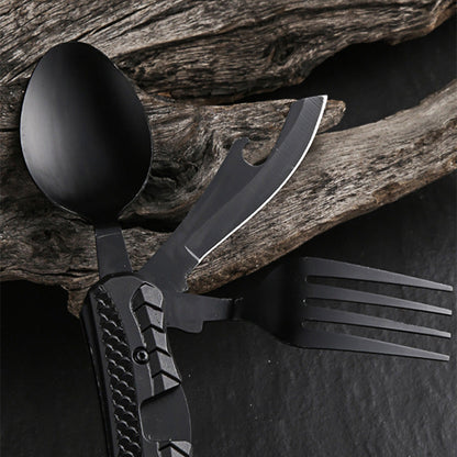 🍴 UP TO 50% OFF! ✨ 4-in-1 Folding Tableware Set – Compact, Stainless Steel, Multi-Tool ⛰️