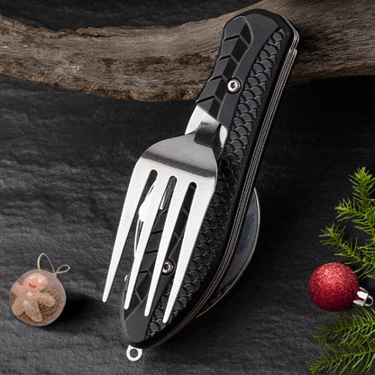 🍴 UP TO 50% OFF! ✨ 4-in-1 Folding Tableware Set – Compact, Stainless Steel, Multi-Tool ⛰️