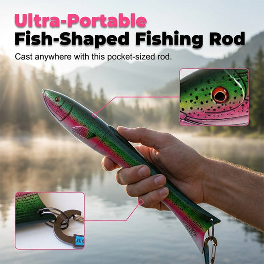 🔥2026 Hot Sale 50% OFF✨Fish-Shaped Telescopic Fishing Rod & Reel Combo