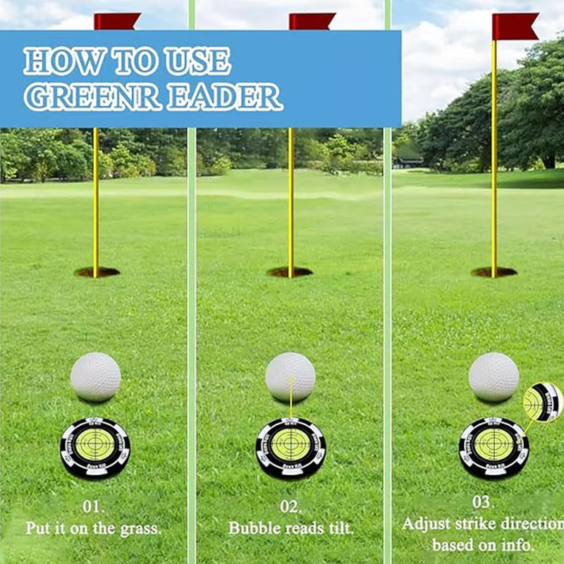 Precision Golf Green Reading Level & Ball Marker
