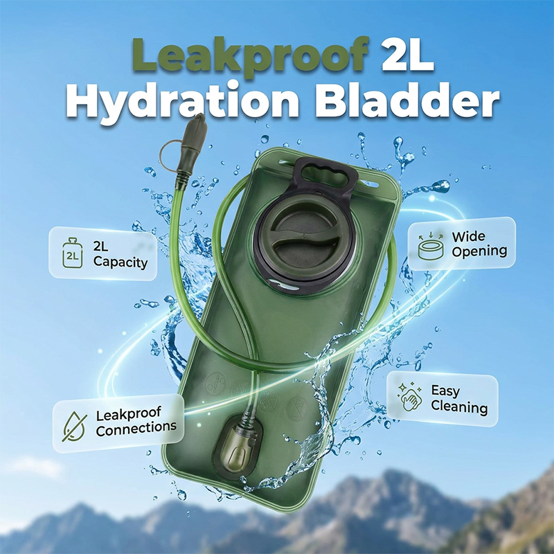 🔥50% Surprise Discount！🏕️Hydrate anytime, anywhere！💦2L Hydration Bladder with Quick-Release Tube