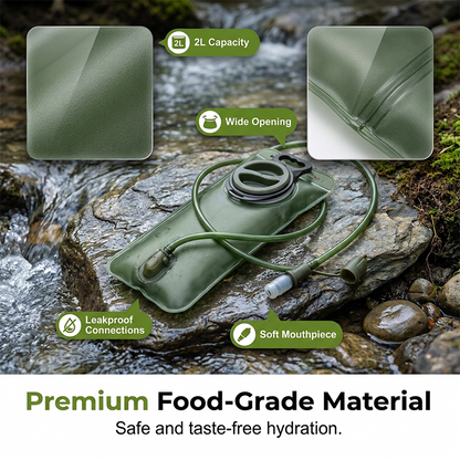 🔥50% Surprise Discount！🏕️Hydrate anytime, anywhere！💦2L Hydration Bladder with Quick-Release Tube
