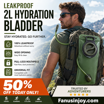 🔥50% Surprise Discount！🏕️Hydrate anytime, anywhere！💦2L Hydration Bladder with Quick-Release Tube
